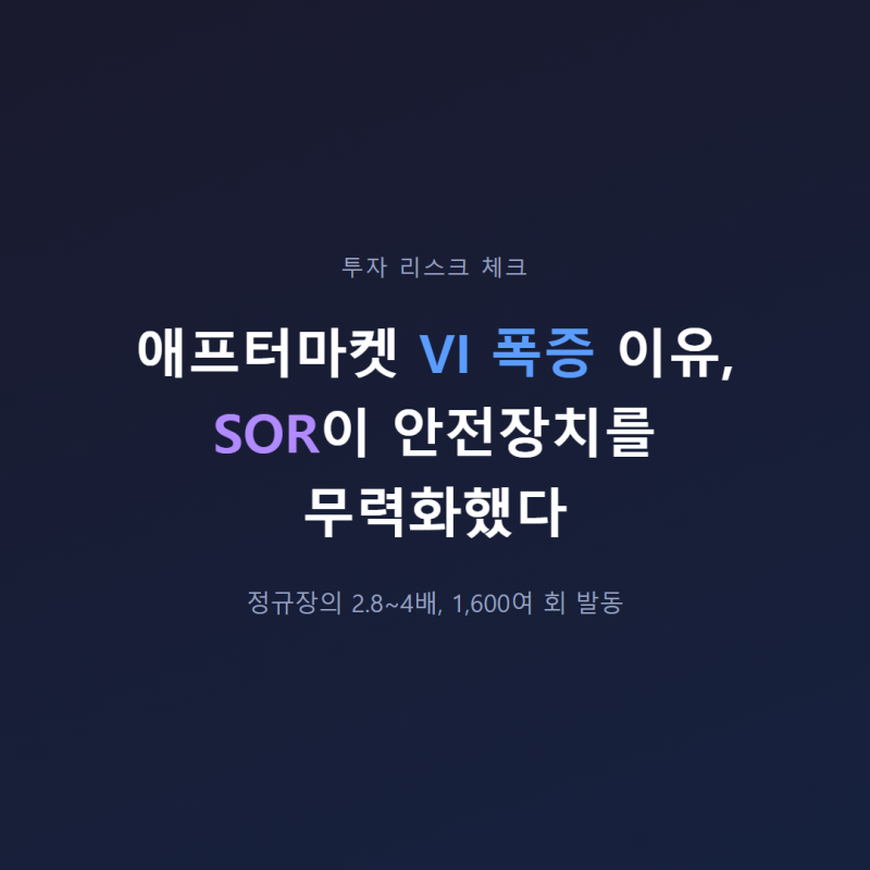 애프터마켓 VI 폭증 이유, SOR이 안전장치를 무력화했다