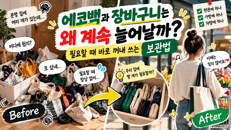 에코백과 장바구니는 왜 계속 늘어날까? 필요할 때 바로 꺼내 쓰는 보관법