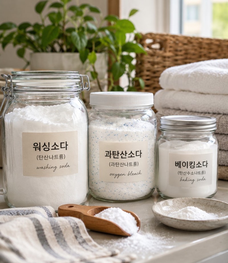 워싱소다 사용법, 과탄산소다·베이킹소다 세탁할 때 뭐가 다를까?