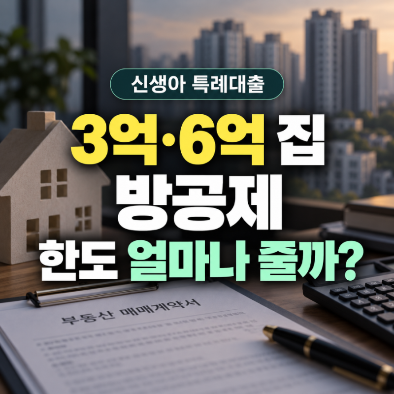 신생아 특례대출 방공제 계산방법, 3억·6억 집이면 실제 한도 얼마나 줄까?