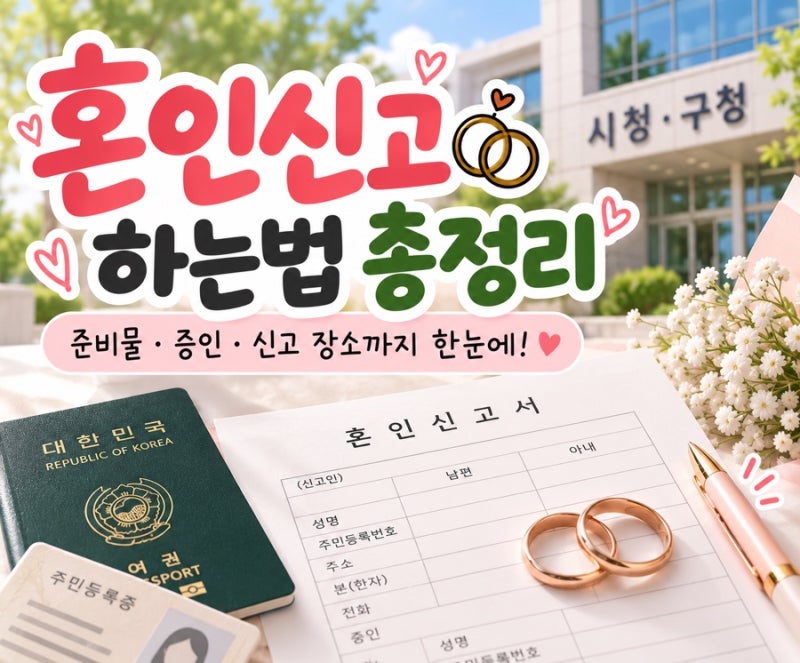 혼인신고 하는법 | 준비물·증인·신고 장소까지 총정리