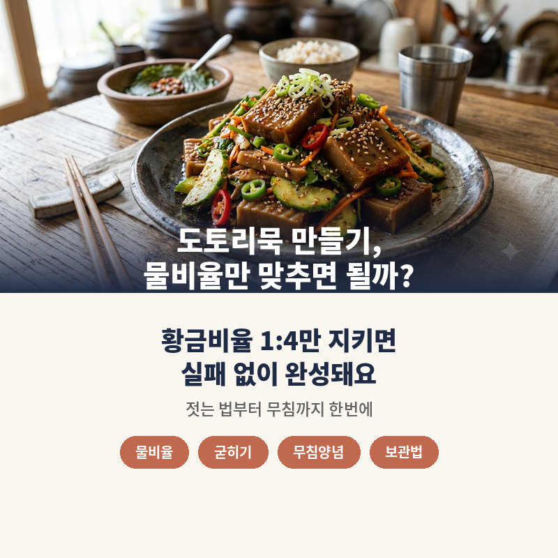 도토리묵 만들기, 물비율만 맞추면 될까?
