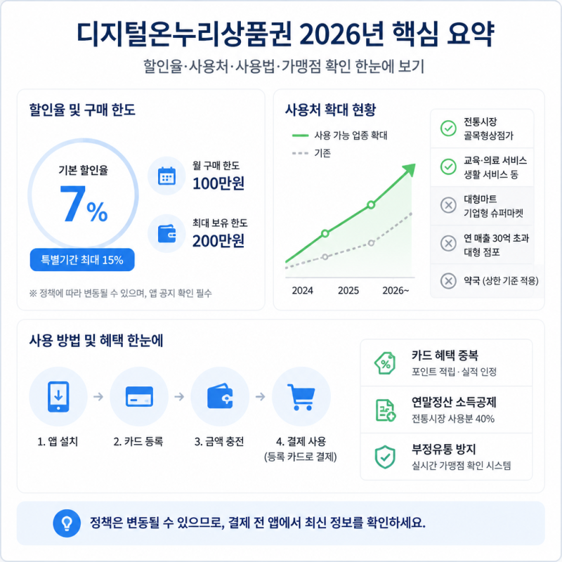디지털온누리상품권 사용처 및 사용법 2026년 최신 가이드 총정리
