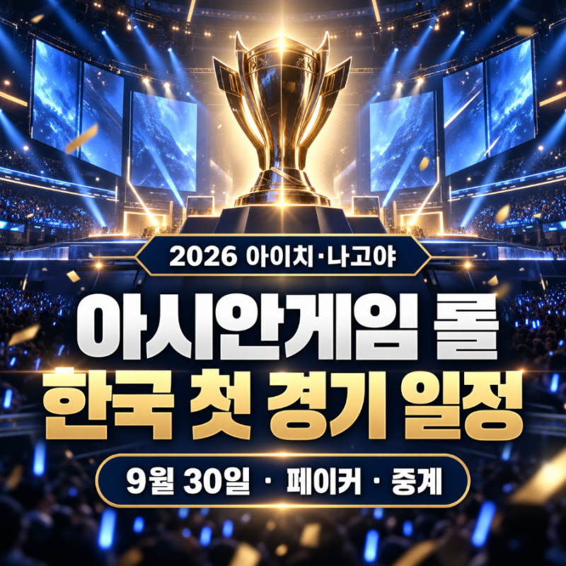 아시안게임 롤 일정｜명단 한국 첫 경기 페이커 출전 여부