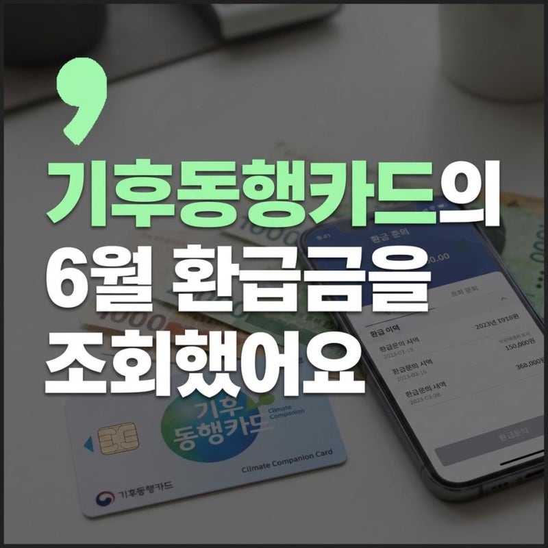 기후동행카드환급금조회, 기후동행카드 6월 환급금 조회와 페이백 신청방법