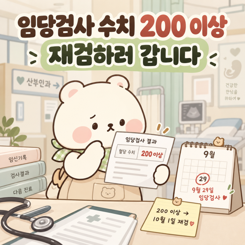임당검사 수치 200 넘어서 재검 예약, 10월 1일 임당 재검 앞둔 실제 후기