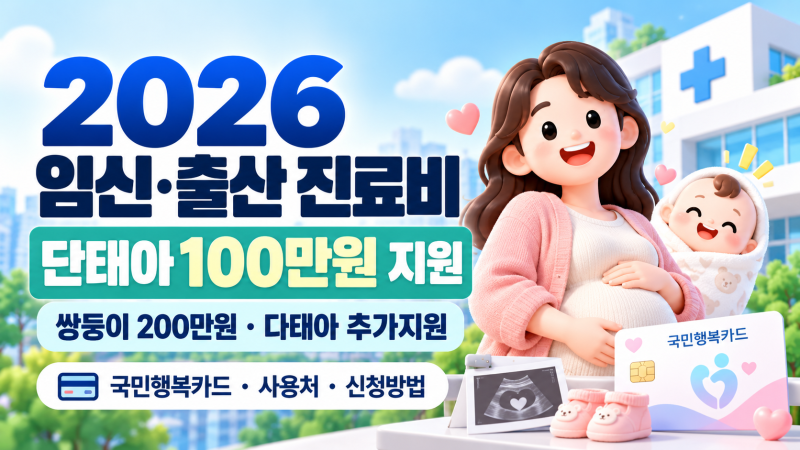 2026 국민행복카드 임신·출산 진료비 총정리｜단태아 100만원·쌍둥이 200만원 지원