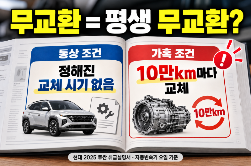 자동차 미션오일 교체주기(교체비용, dct 미션오일) 무교환 차도 가혹조건이면 10만km에 교체?