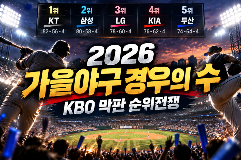 「2026 프로야구 가을야구 경우의 수 총정리｜KBO 현재 순위·남은 경기·포스트시즌 일정」