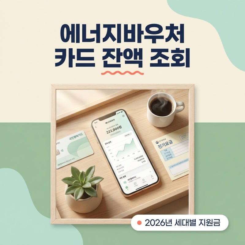 2026년 에너지바우처 최대 70만 원 잔액 조회 및 사용기간 정리