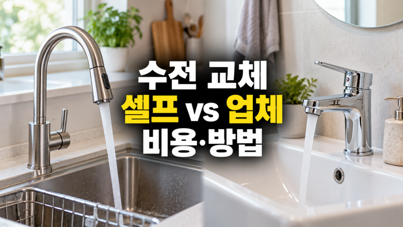 주방 싱크대 & 화장실 세면대 수전 교체 방법 및 비용: 셀프 vs 업체 비교