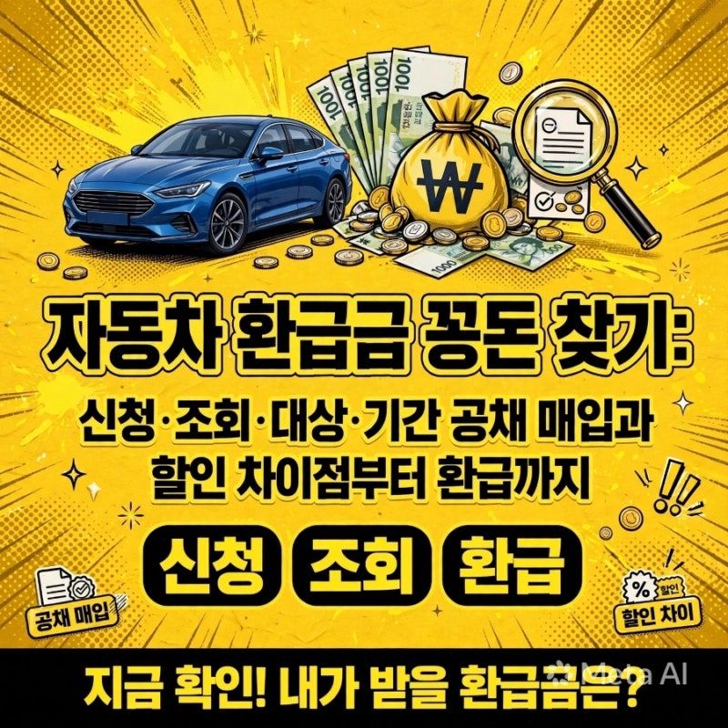 자동차 환급금 꽁돈 찾기: (신청, 조회, 대상, 기간) 공채 매입과 할인 차이점부터 환급까지