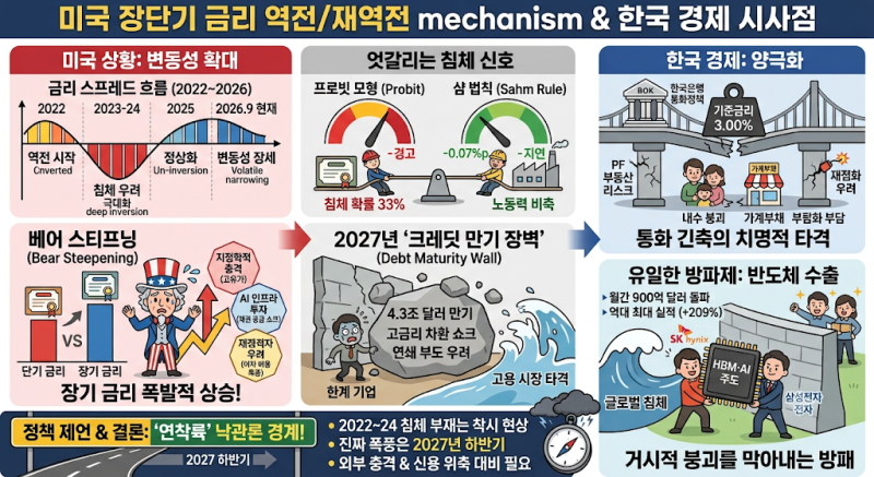 미국 장단기 금리 역전 눈앞, 경기침체 신호인가