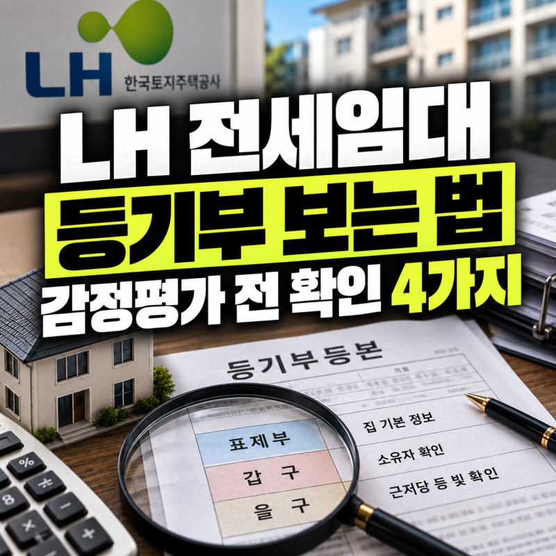 LH 전세임대 등기부 보는 법, 감정평가 전 확인 4가지