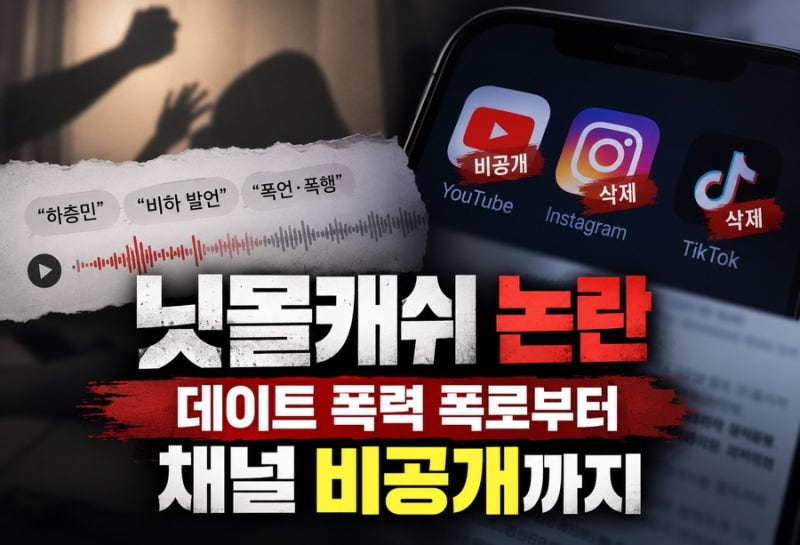 닛몰캐쉬 논란 무슨 일? 데이트 폭력 폭로부터 채널 비공개까지