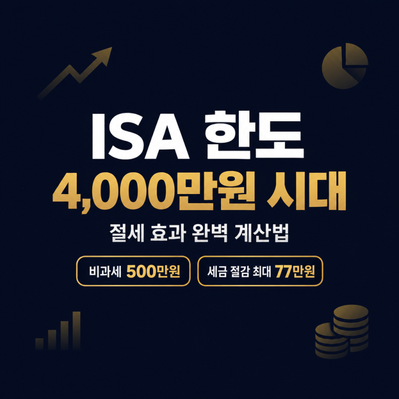 ISA 연간 납입한도 4,000만원 시대 — 2026년 절세 효과 완벽 계산법