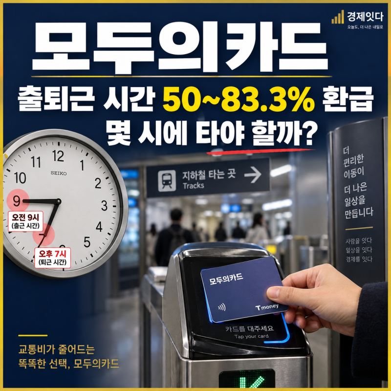 모두의카드 출퇴근 시간 환급, 83.3%보다 먼저 봐야 할 ‘탑승 시간’