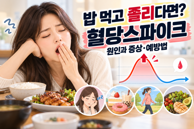 밥 먹고 졸리고 피곤하다면 당뇨병일까? 혈당스파이크 증상과 원인·예방법