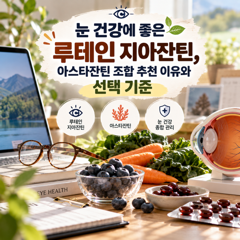 눈 건강에 좋은 루테인 지아잔틴, 아스타잔틴 조합 추천 이유와 선택 기준