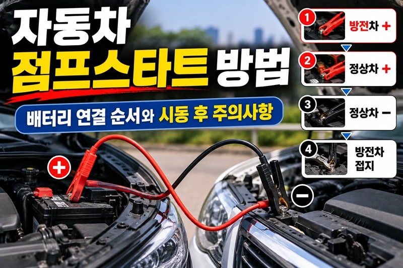 자동차 점프스타트 방법｜배터리 연결·분리 순서와 주의사항