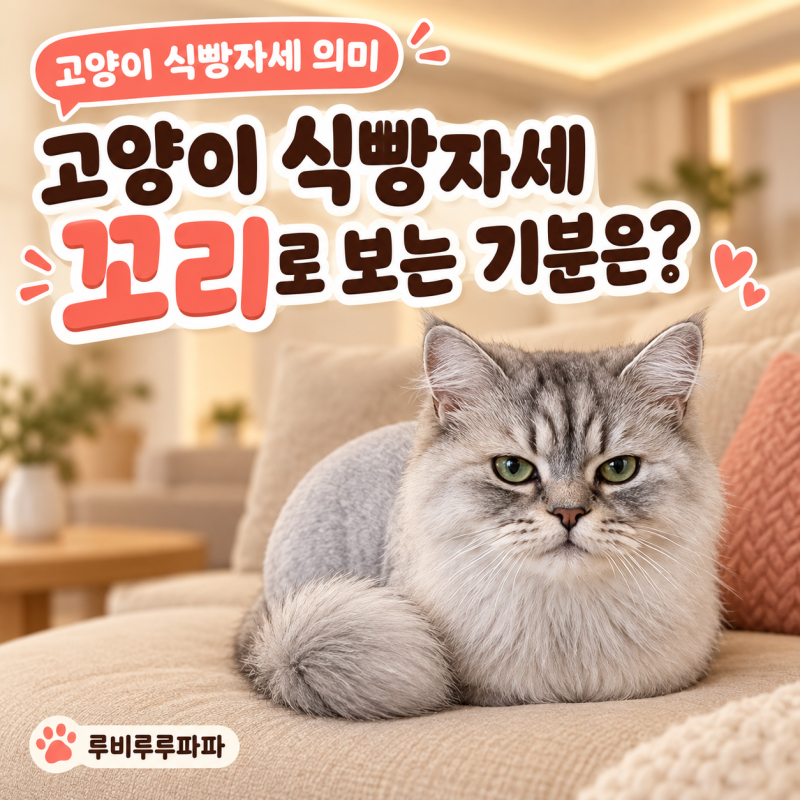 고양이 식빵자세 의미 3가지, 꼬리와 뒷다리로 보는 기분