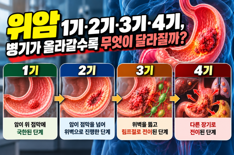 위암 1기·2기·3기·4기, 병기가 올라갈수록 무엇이 달라질까