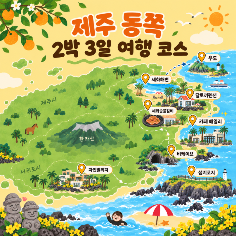 제주도 : 제주 동쪽 2박 3일 여행 코스 추천 일정부터 비용까지 (세화 - 우도)