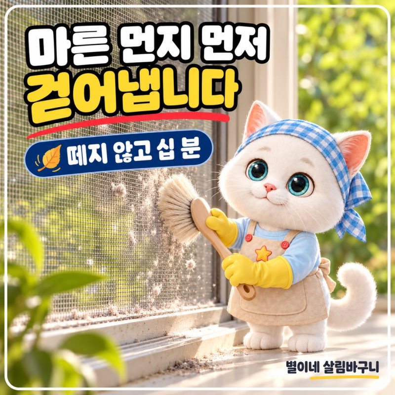 방충망 청소 방법 떼지 않고 먼지부터 걷어내는 이유