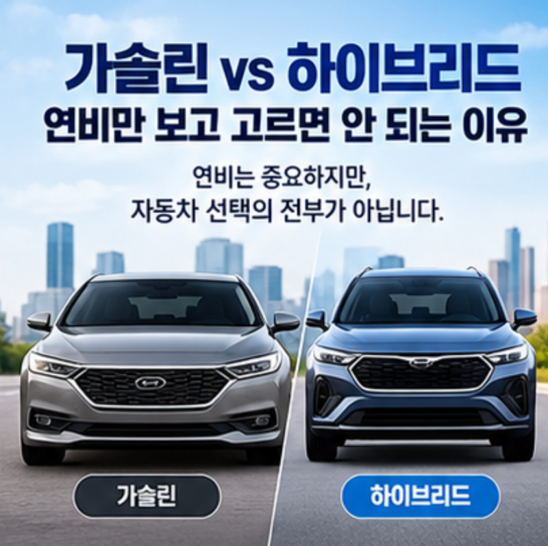 가솔린 vs 하이브리드, 연비만 보고 고르면 안 되는 이유