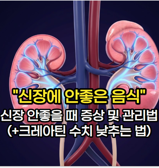 신장에 안 좋은 음식 먹고 있는 걸까? 신장 안 좋을 때 증상 및 식단 관리법(+크레아틴 수치 ....