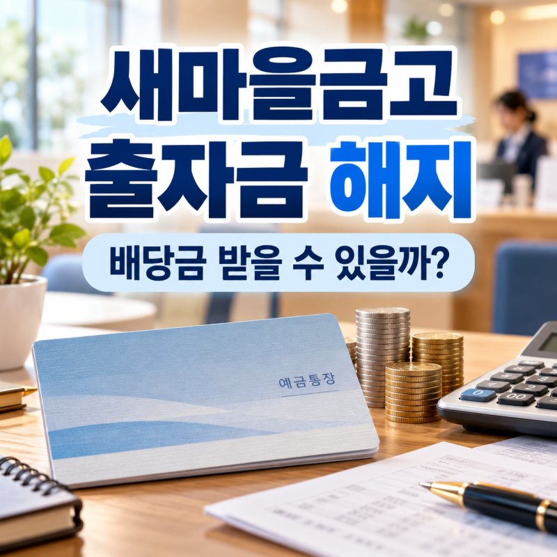 새마을금고 출자금 해지하면 배당금 받을까? 지급 시기까지 정리