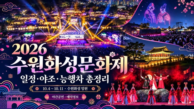 2026 수원화성문화제 언제 갈까? 10월 4일 능행차 vs 야조｜주차·예약 팁