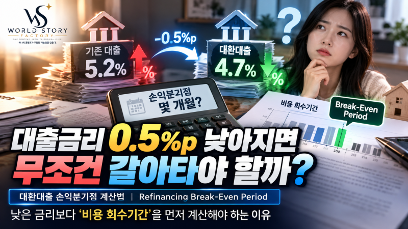 대출금리 0.5%p 낮아지면 무조건 갈아타야 할까?｜대환대출 손익분기점 계산법