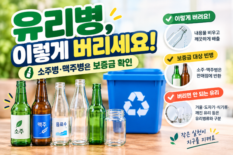 유리병 분리배출 방법!소주병·맥주병 보증금, 깨진 유리는 어떻게 버릴까?