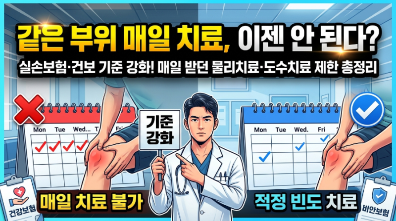 "같은 부위는 매일 치료 불가?" 건보·실손보험 가이드라인 완벽 분석