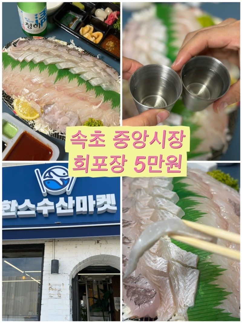束草中央市場の刺身持ち帰り「ハンスキッチン」ヒラメ・カレイ・メバル5万ウォン持ち帰りレビュー