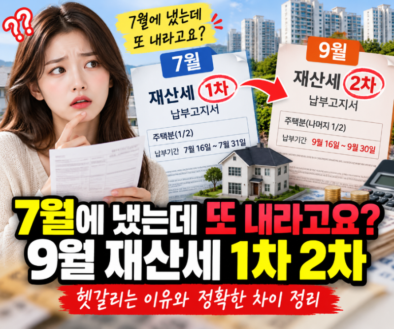 7월과 9월 부동산 세금 고지서 차이 쉽게 알아보기