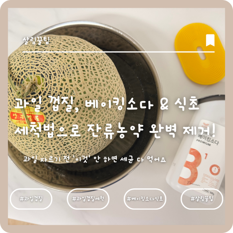 메론(멜론) 껍질, 그냥 깎으셨나요? 베이킹소다+식초 세척법으로 잔류농약 완벽 제거!