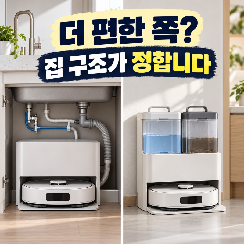 로봇청소기 직배수 vs 물통형, 더 편한 쪽은 집 구조가 정합니다