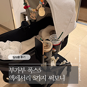 부가부 폭스5 악세사리 5가지 실사용 후기｜방풍커버, 컵홀더, 모빌장난감, 유모차라이너, 방....