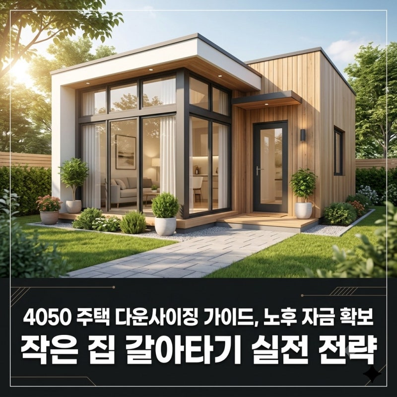 4050 주택 다운사이징 가이드, 노후 자금 확보 작은 집 갈아타기 실전 전략
