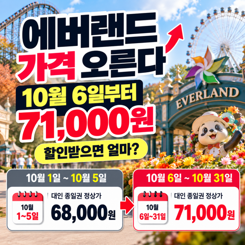 에버랜드 10월6일부터 7만1천원｜가격 오르기 전 꼭 확인할 할인방법