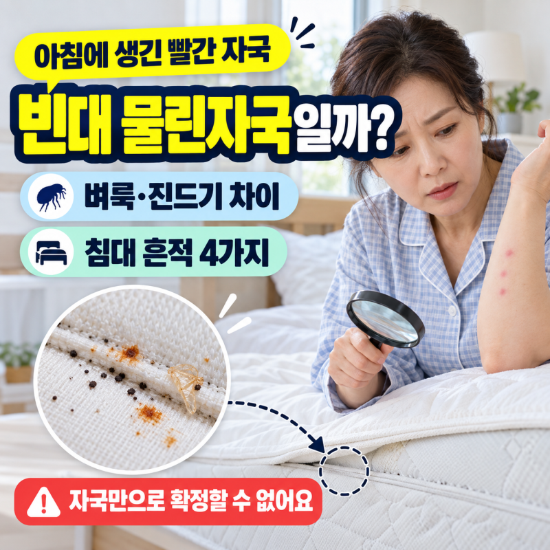 빈대 물린자국일까? 벼룩·진드기 물린자국 차이와 침대 확인법 총정리