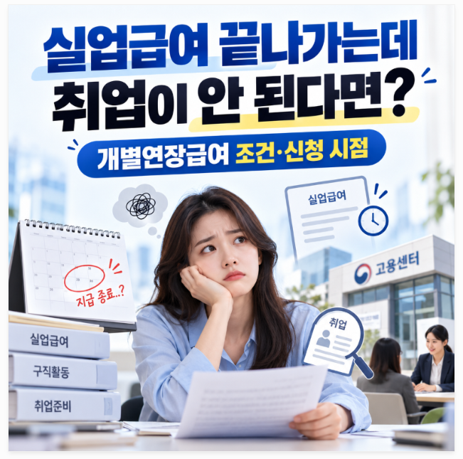실업급여 끝나가는데 취업이 안 된다면? 개별연장급여 최대 60일·신청 시점