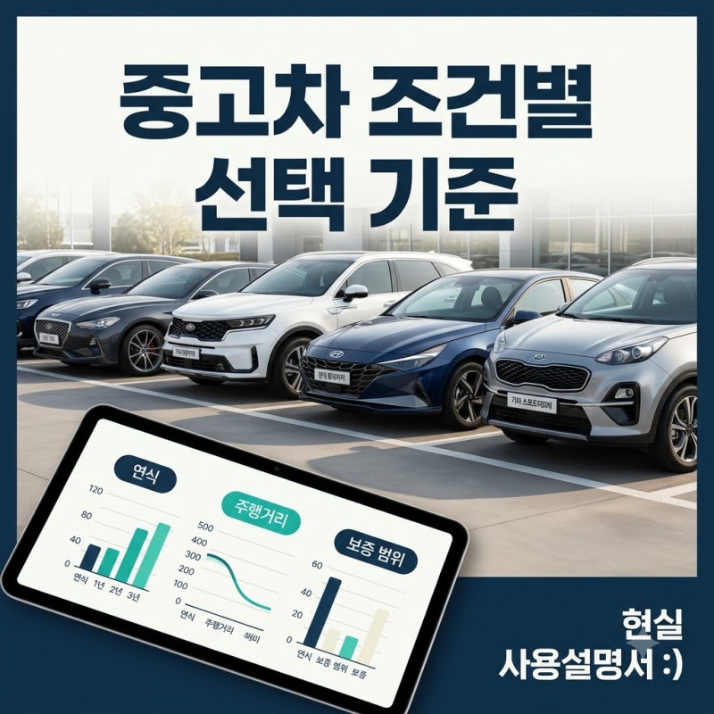 중고차 조건별 선택 기준 4가지, 연식·주행거리 감가율과 보증기간 가이드