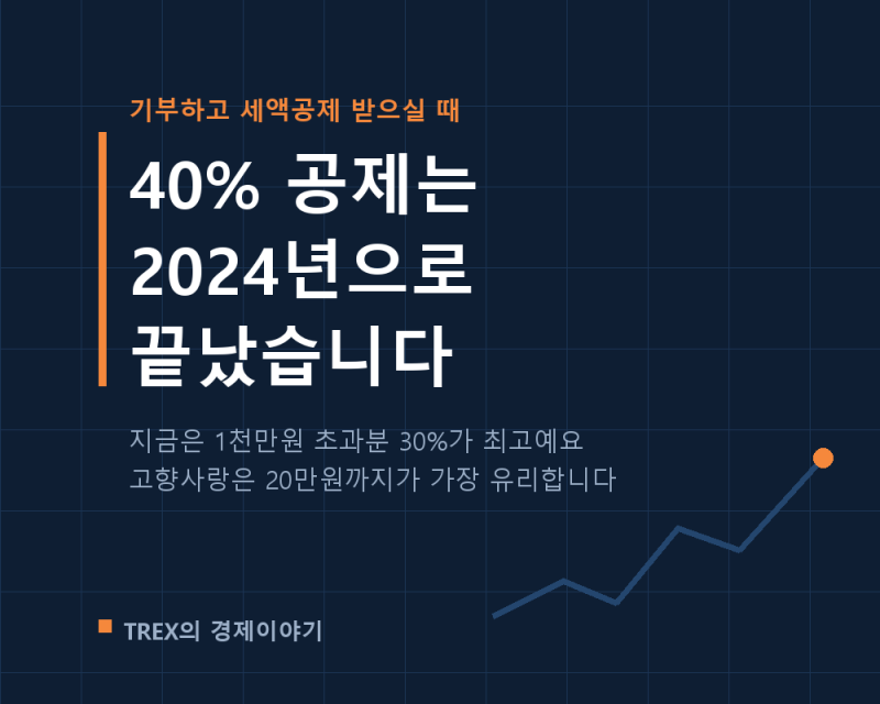 기부금 40% 공제는 2024년으로 끝났습니다