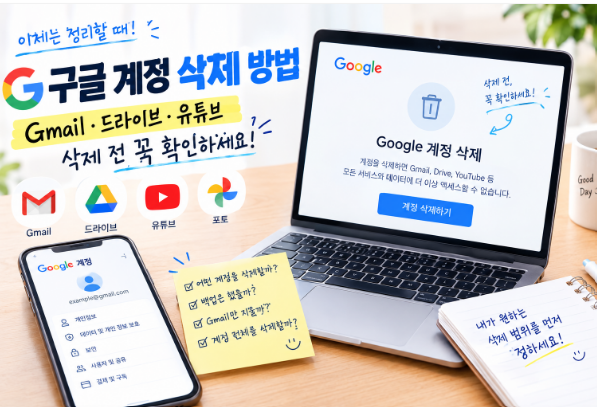 구글 계정 삭제 방법 지메일&드라이브&유튜브 삭제 전 꼭 확인