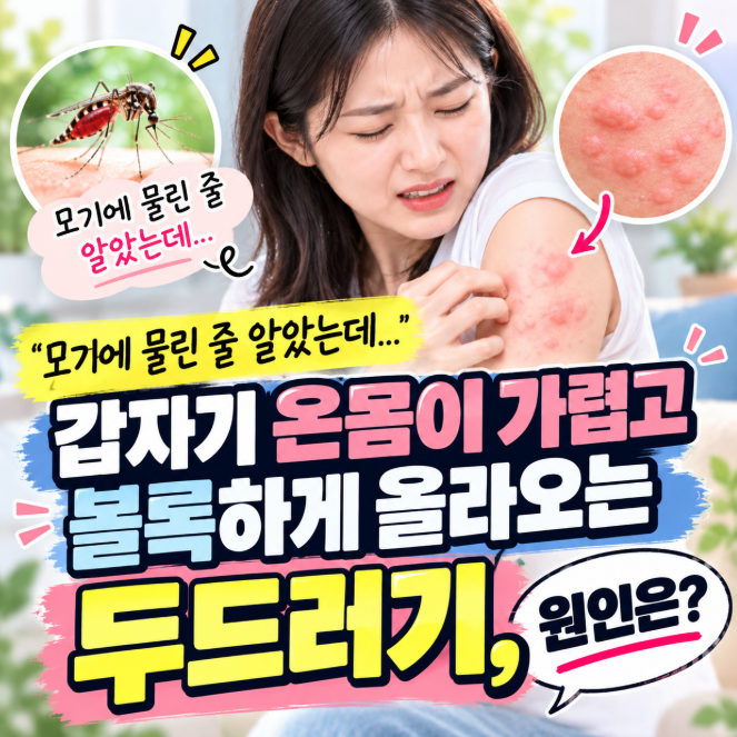 “모기에 물린 줄 알았는데…” 갑자기 온몸이 가렵고 볼록하게 올라오는 두드러기, 원인은?