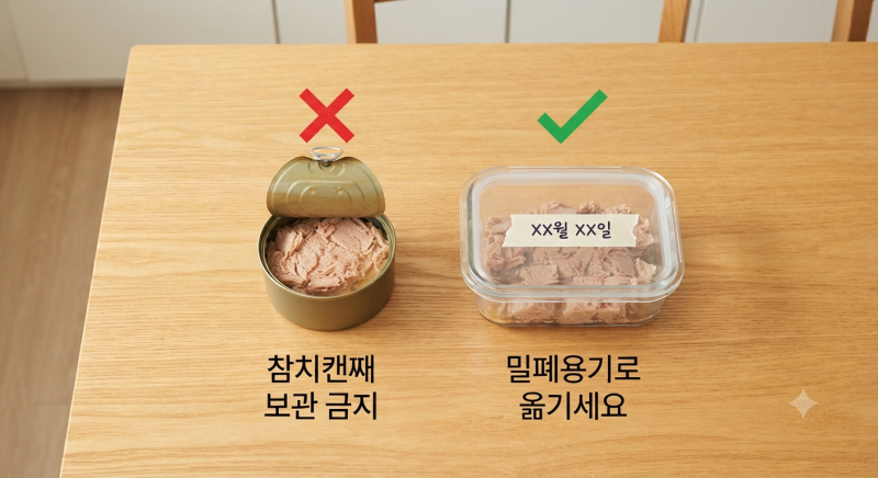 남은 참치캔 보관법 캔째 냉장고에 넣으면 안 되는 이유와 올바른 참치 보관 방법