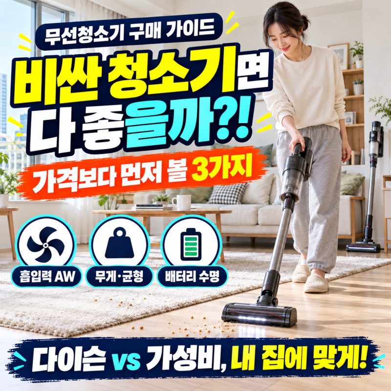 "무조건 비싼 다이슨이 정답일까?" 손목 안 아프고 흡입력 미친 무선 청소기 완벽 구매 가이....